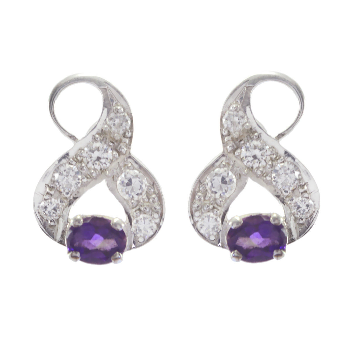 Elena Purple Delicate multiple Stud Earring Amethyst Purple Stud