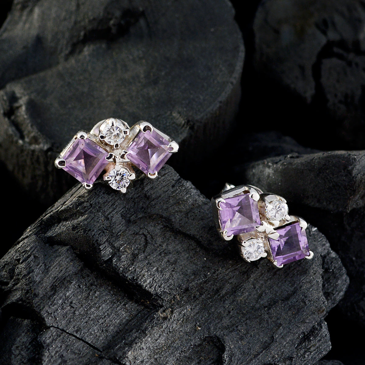 Florencia Purple Whisper thin multiple Stud Earring