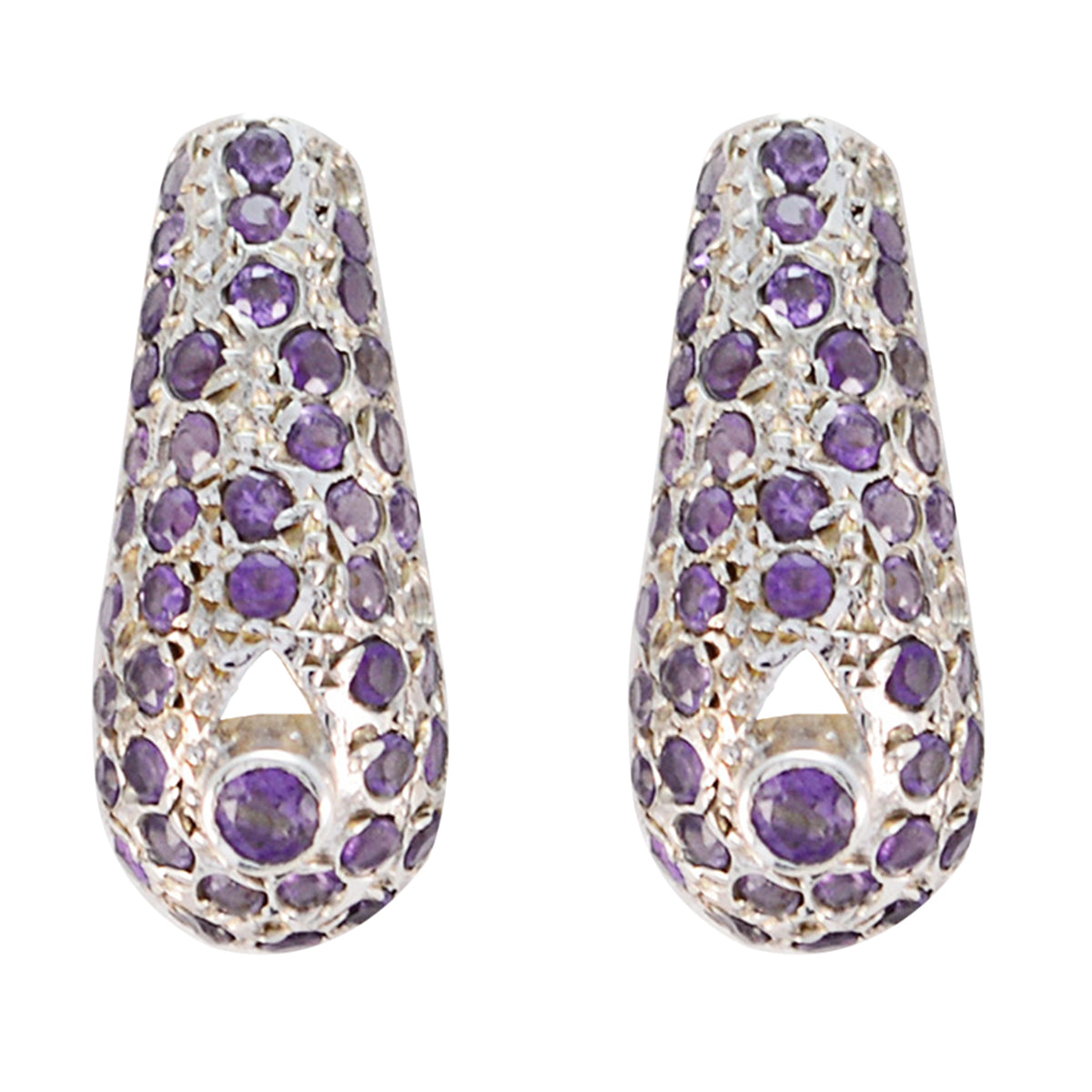 Bianca Purple Delicate multiple Stud Earring Amethyst Purple Stud