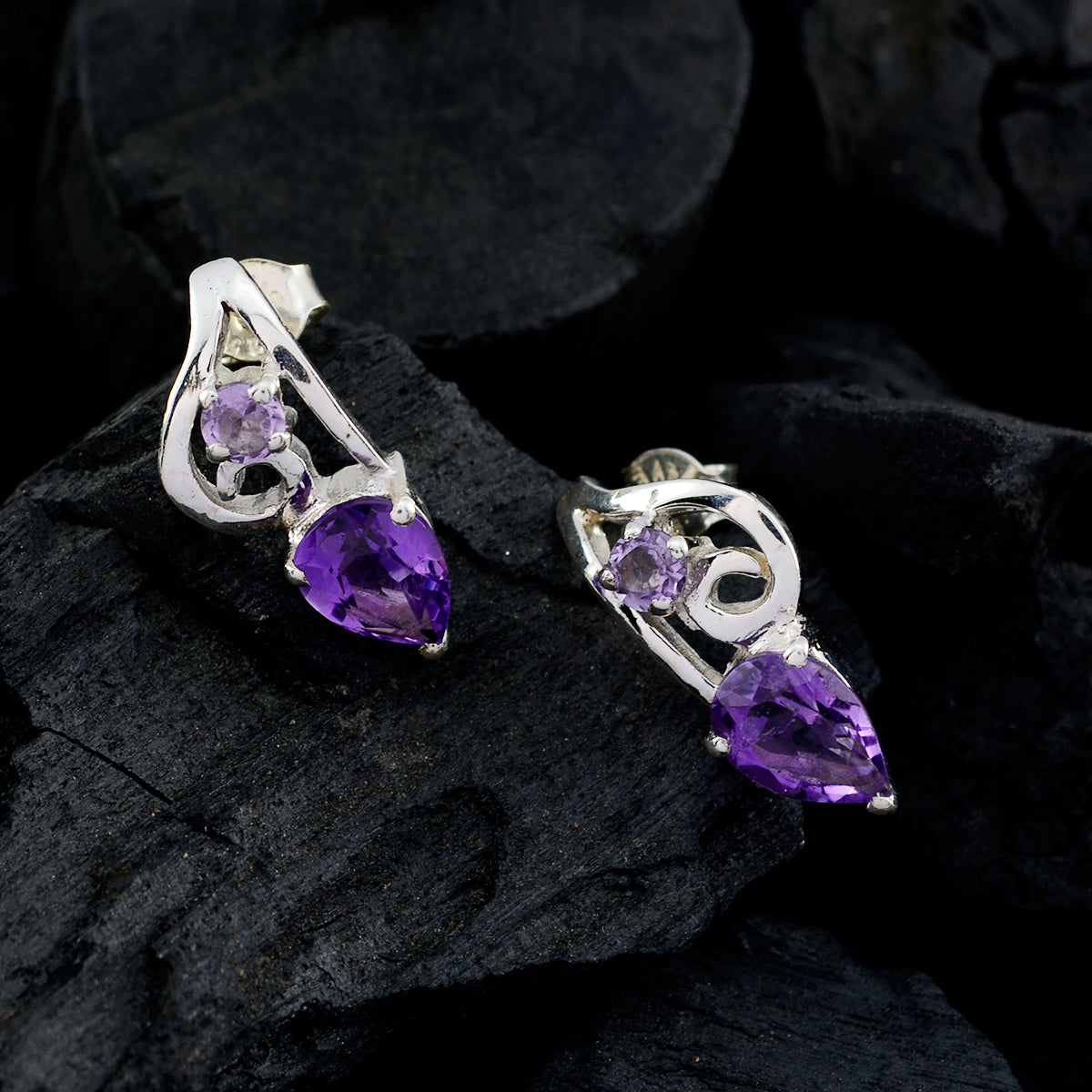 Gabriela Purple Whisper thin multiple Stud Earring