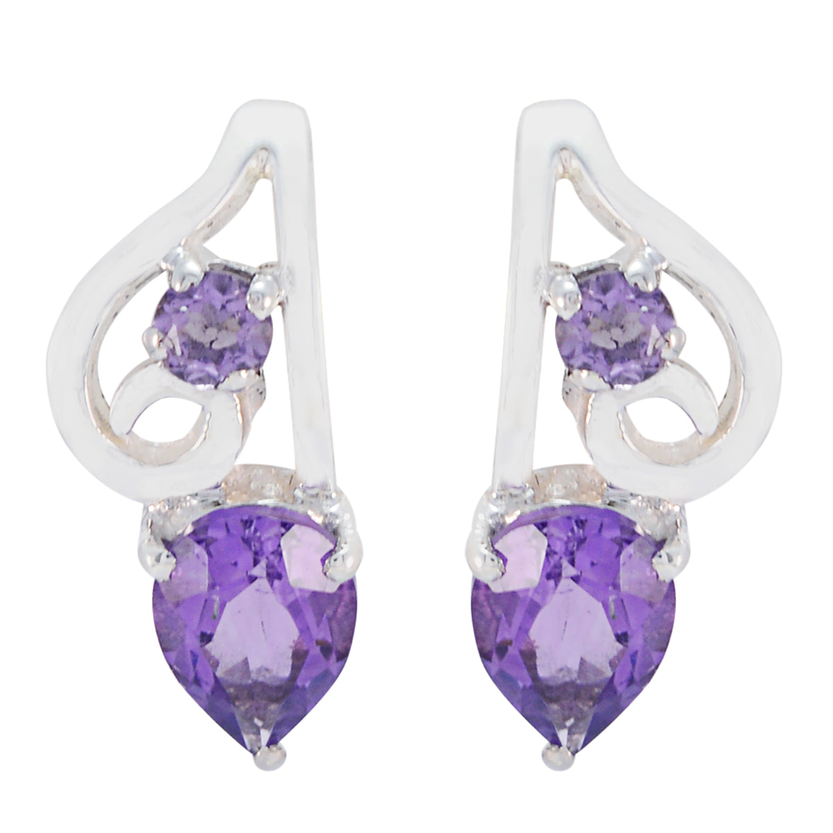 Gabriela Purple Whisper thin multiple Stud Earring Amethyst Purple Stud
