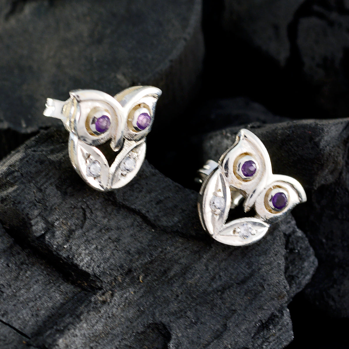Genesis Purple Whisper thin multiple Stud Earring