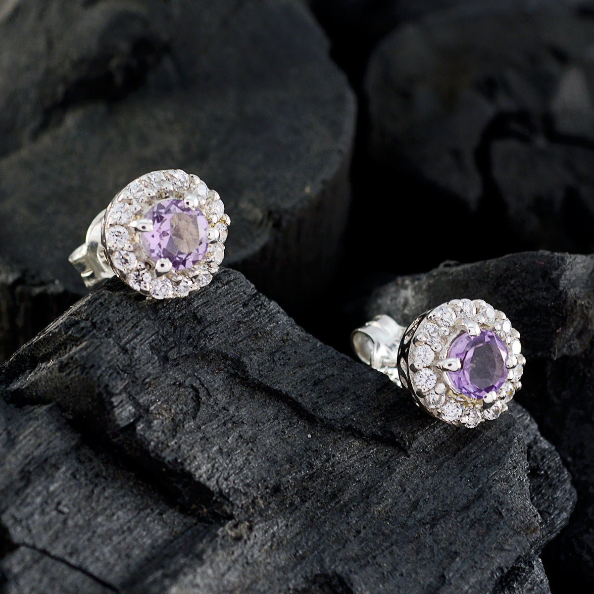 Isabella Purple Delicate multiple Stud Earring