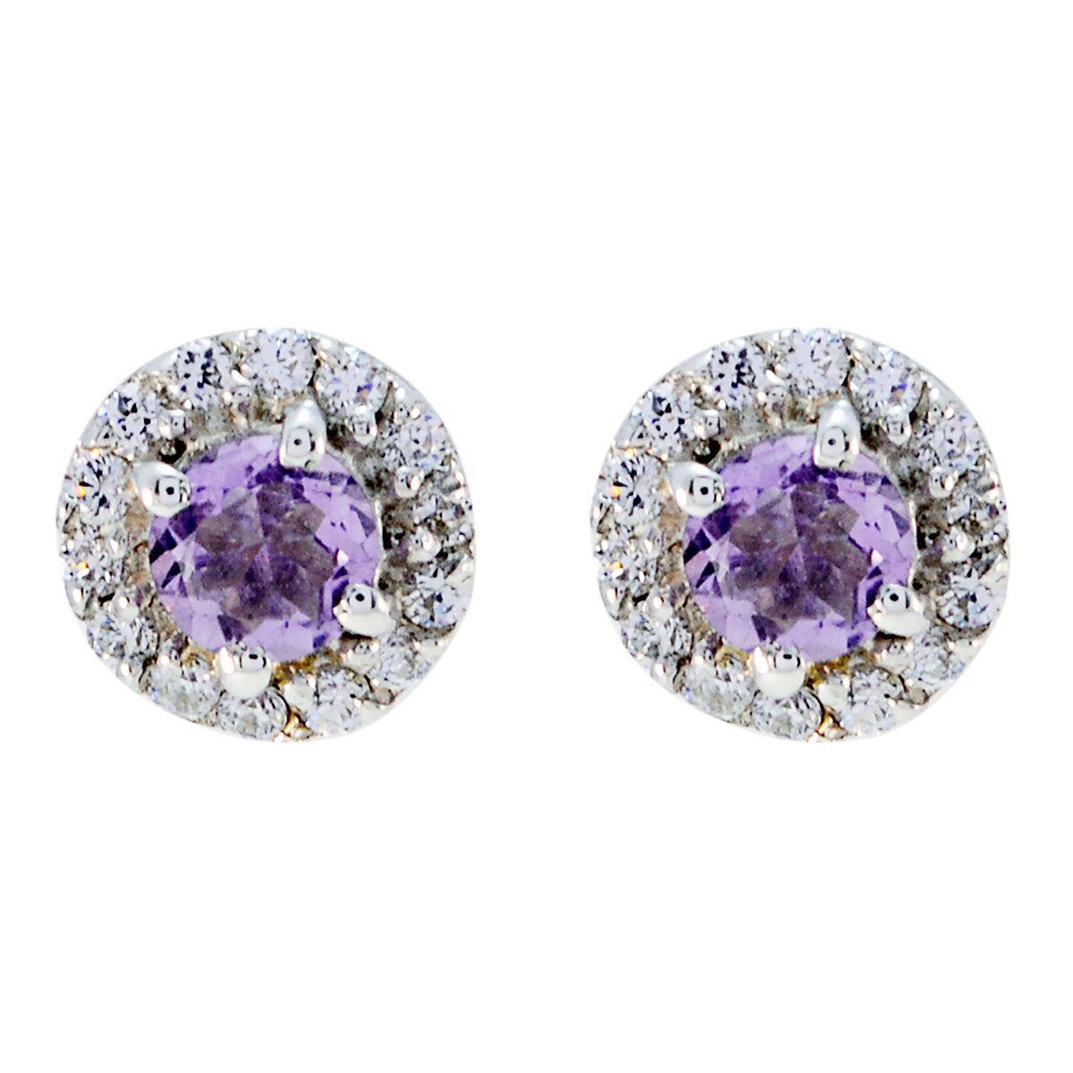 Isabella Purple Delicate multiple Stud Earring Amethyst Purple Stud