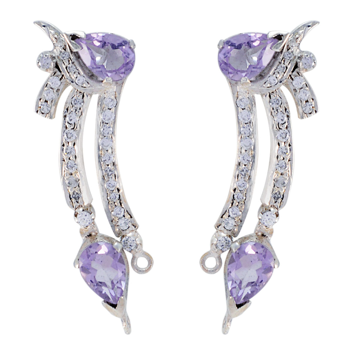 Ivana Purple Dainty multiple Stud Earring Amethyst Purple Stud