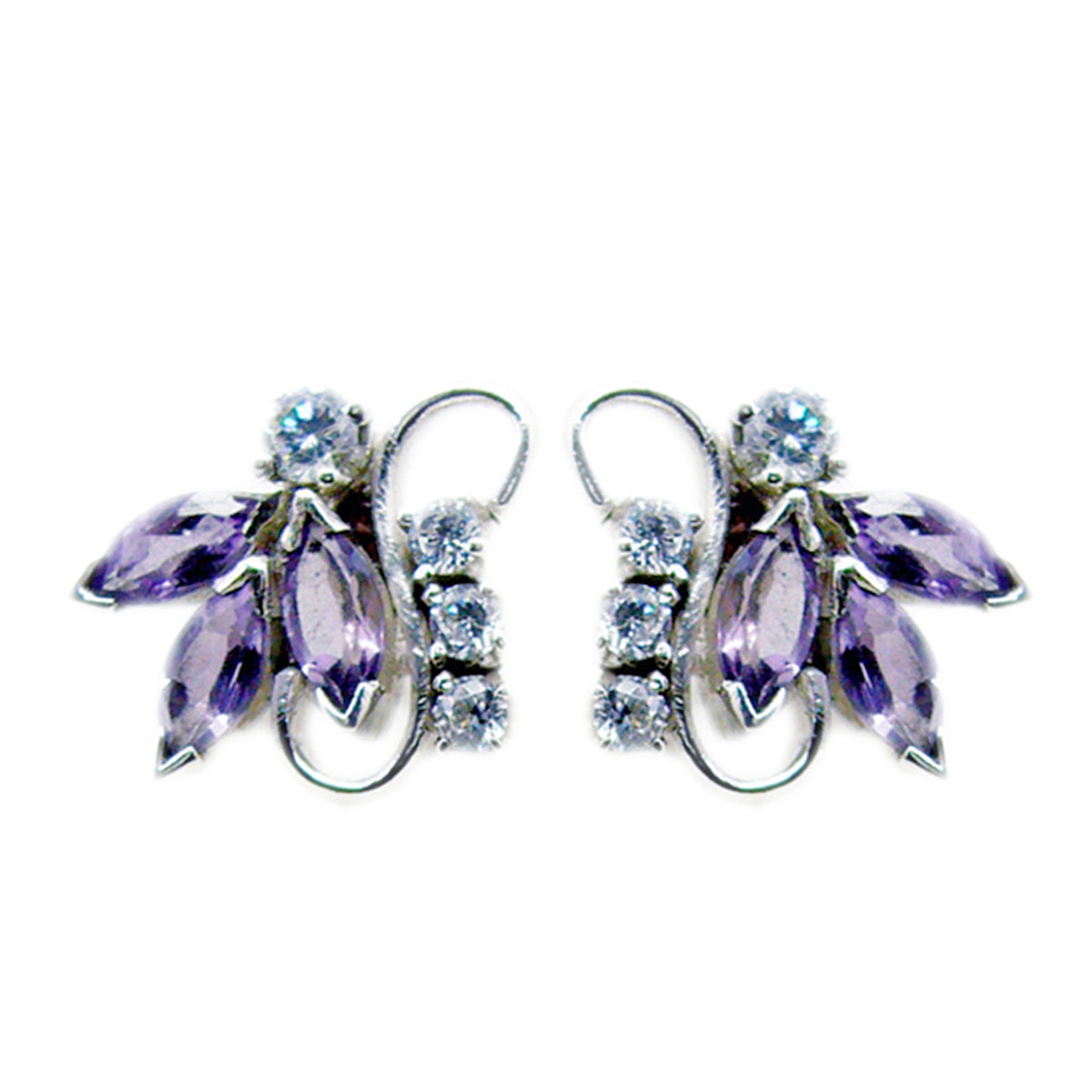 Joaquina Purple Dainty multiple Stud Earring Amethyst Purple Stud