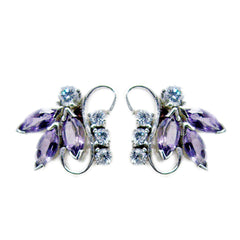 Joaquina Purple Dainty multiple Stud Earring Amethyst Purple Stud