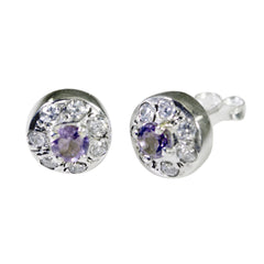 Julia Purple Elegant multiple Stud Earring Amethyst Purple Stud