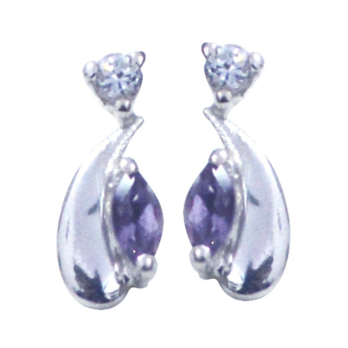 Julieta Purple Elegant multiple Stud Earring Amethyst Purple Stud