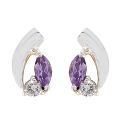 Laura Purple Delicate multiple Stud Earring Amethyst Purple Stud