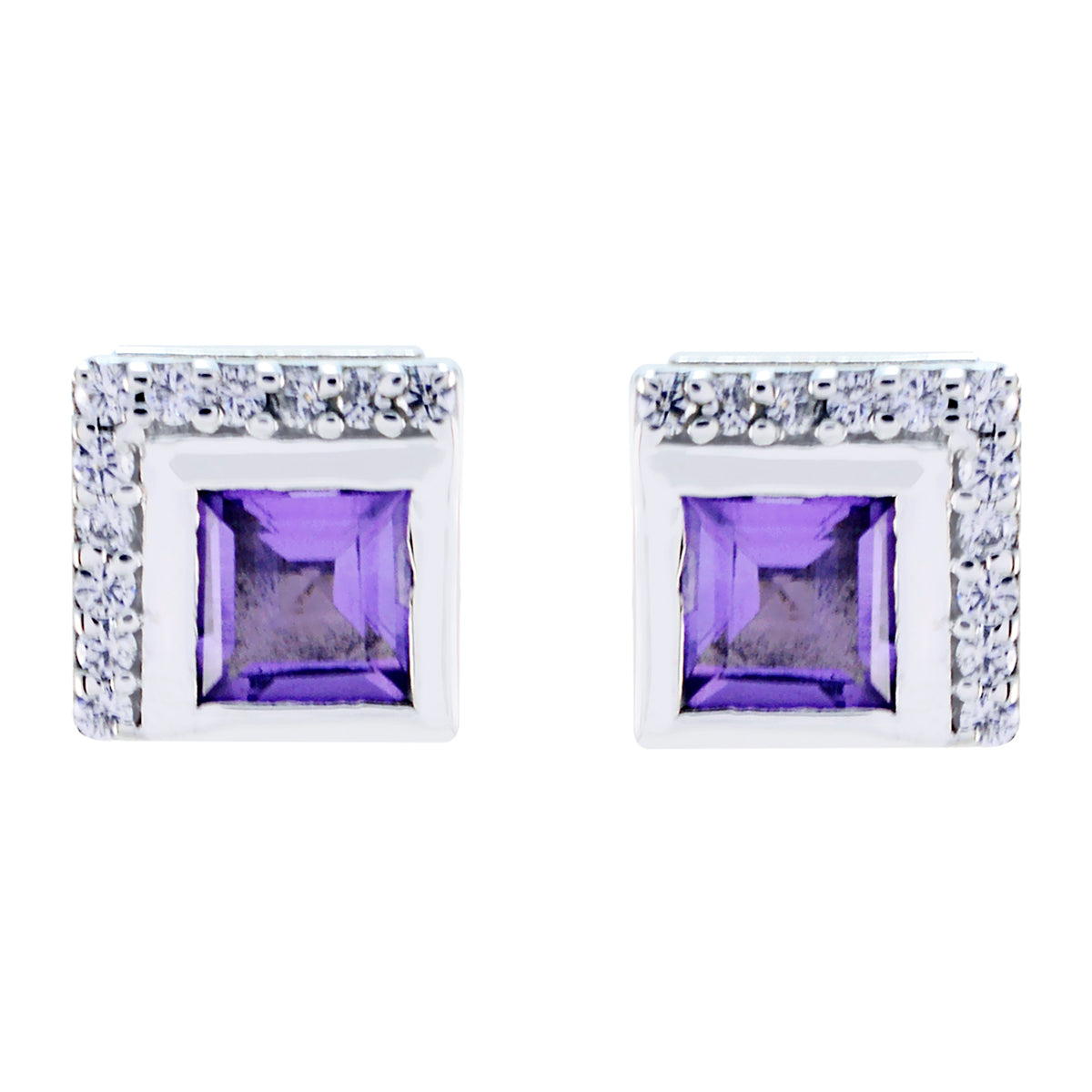 Lorena Purple Delicate multiple Stud Earring Amethyst Purple Stud