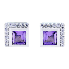 Lorena Purple Delicate multiple Stud Earring Amethyst Purple Stud