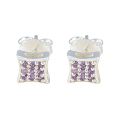 Valentina Purple Elegant multiple Stud Earring Amethyst Purple Stud