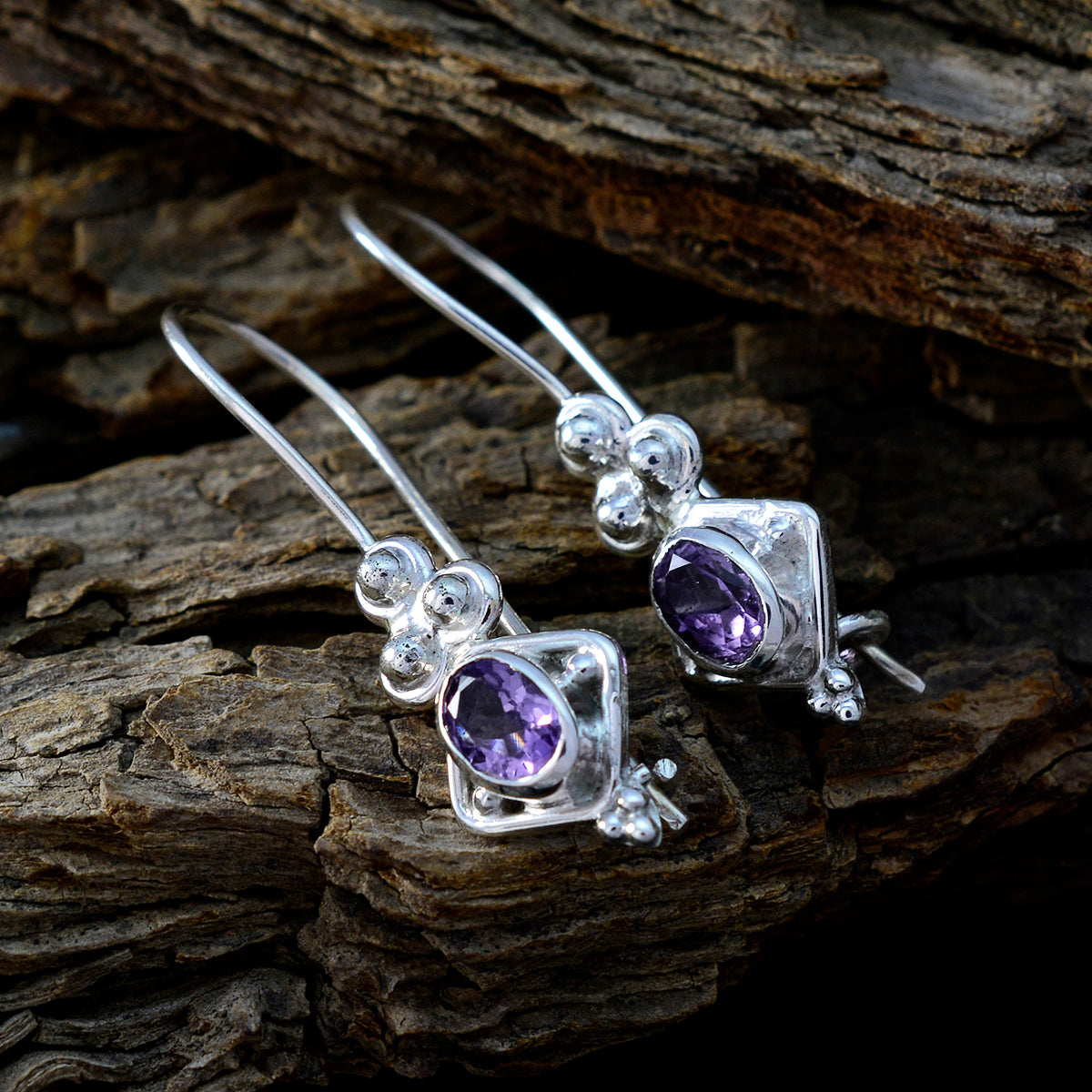 Eva Purple Chunky multiple Dangle Earring