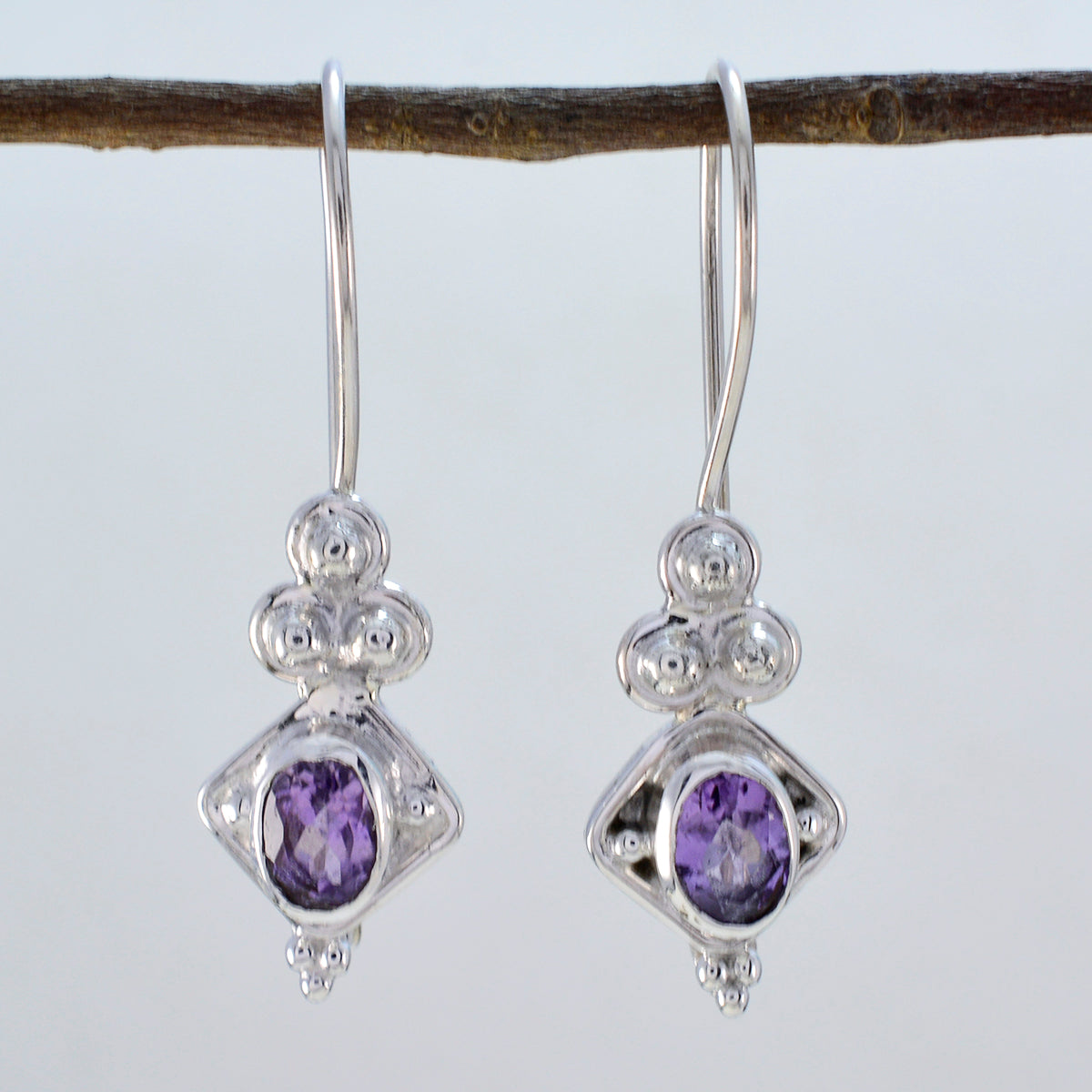 Eva Purple Chunky multiple Dangle Earring