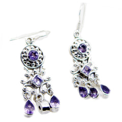 Pilar Purple Tiny multiple Dangle Earring Amethyst Purple Dangle