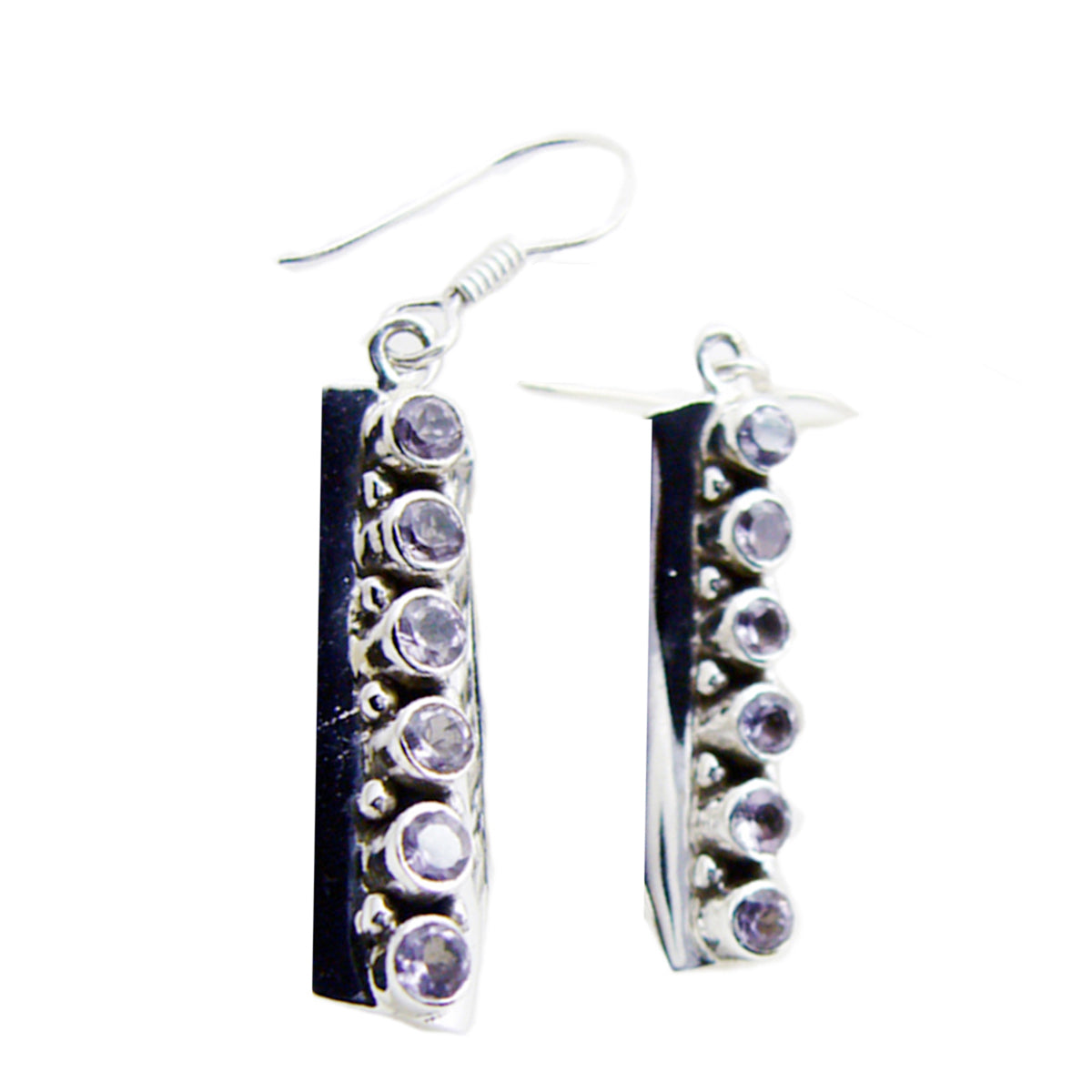 Stella Purple Tiny multiple Dangle Earring Amethyst Purple Dangle