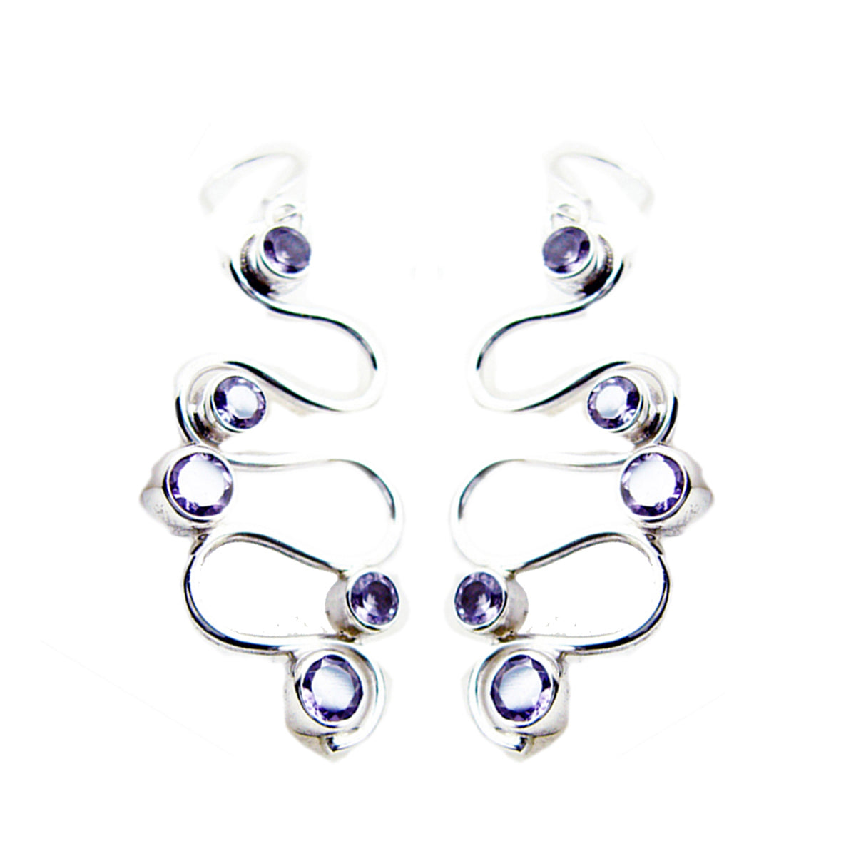 Rebeca Purple Dainty multiple Dangle Earring Amethyst Purple Dangle