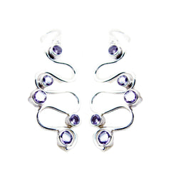 Rebeca Purple Dainty multiple Dangle Earring Amethyst Purple Dangle