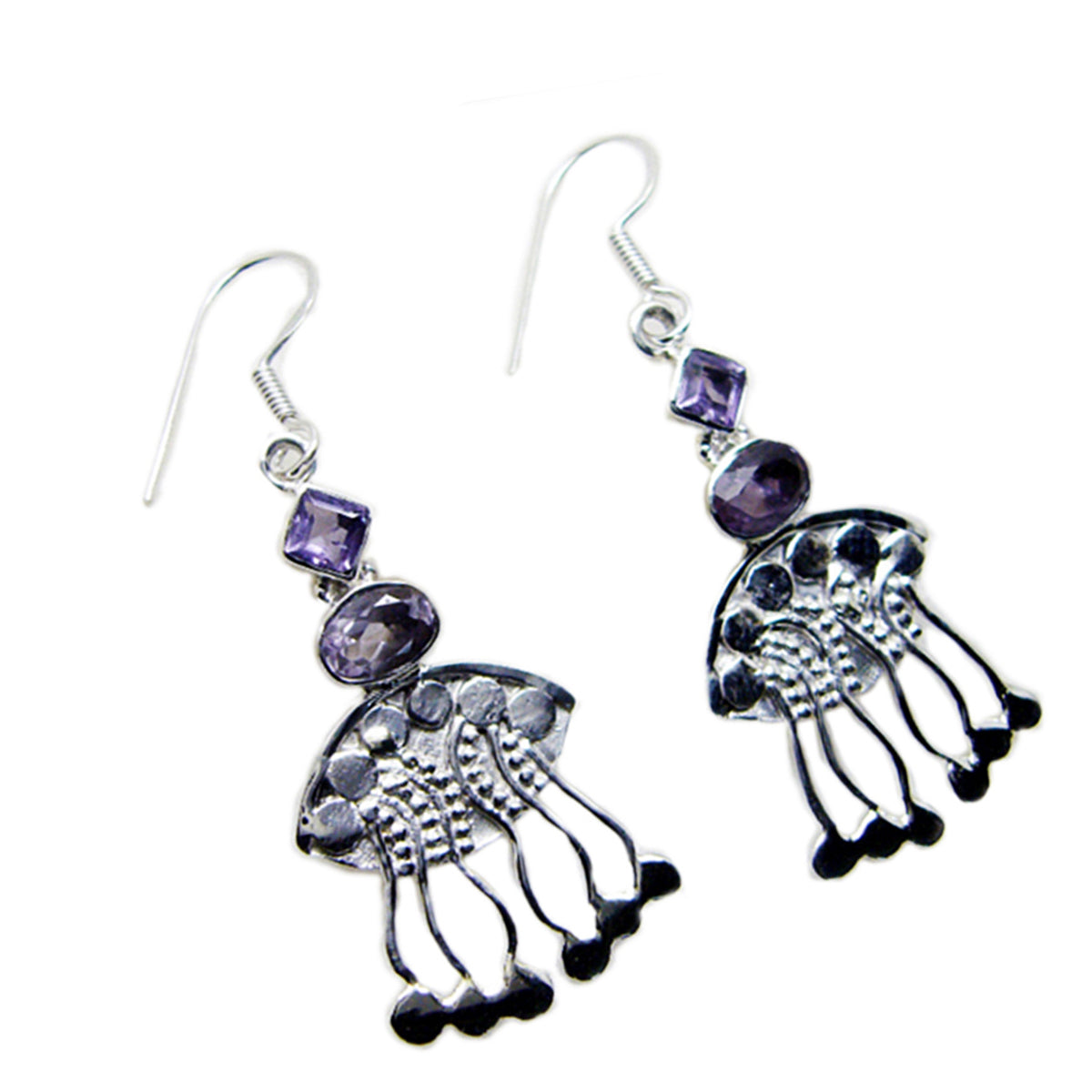 Sara Purple Dainty multiple Dangle Earring
