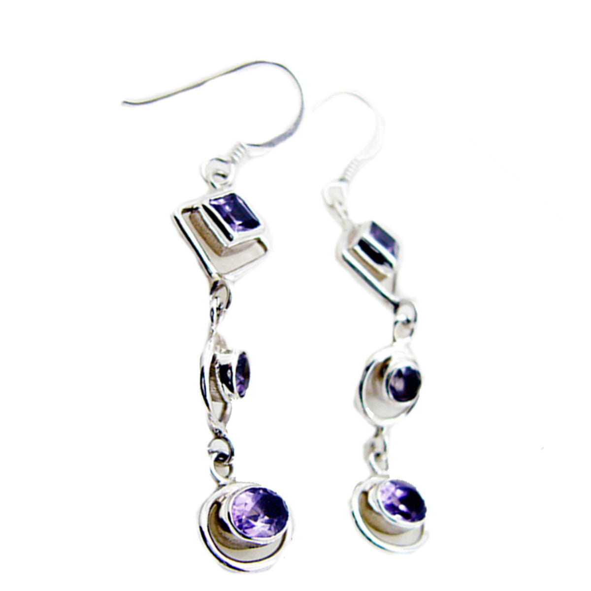 Sofía Purple Dainty multiple Dangle Earring