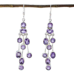 Victoria Purple Edgy multiple Dangle Earring Amethyst Purple Dangle