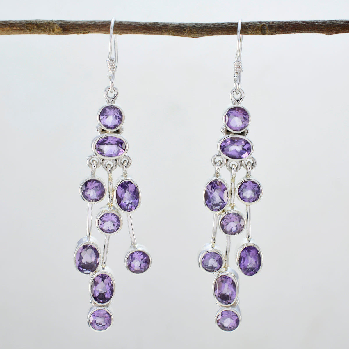 Victoria Purple Edgy multiple Dangle Earring