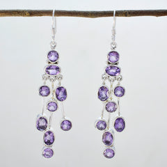 Victoria Purple Edgy multiple Dangle Earring