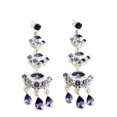 Aaliyah Purple Tiny multiple Stud Earring Amethyst Purple Stud