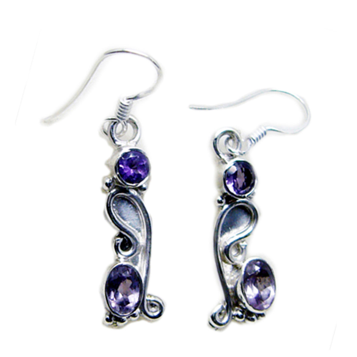 Addison Purple Dainty multiple Dangle Earring Amethyst Purple Dangle