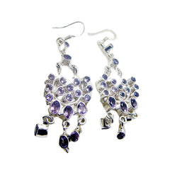 Alice Purple Statement multiple Dangle Earring Amethyst Purple Dangle