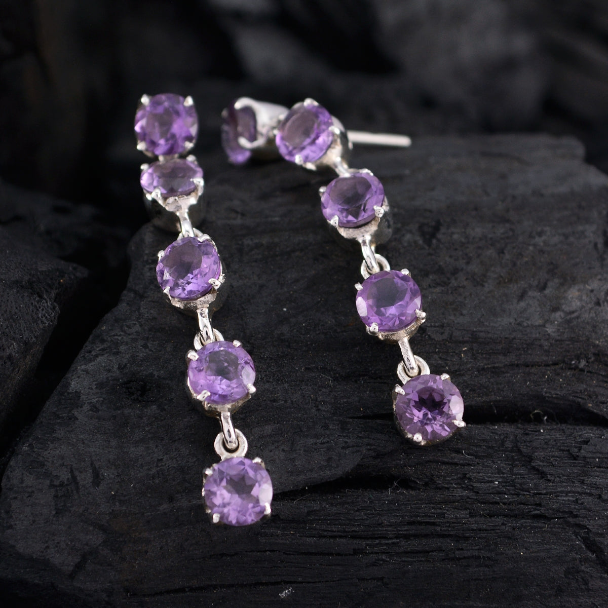Alina Purple Whisper thin multiple Stud Earring