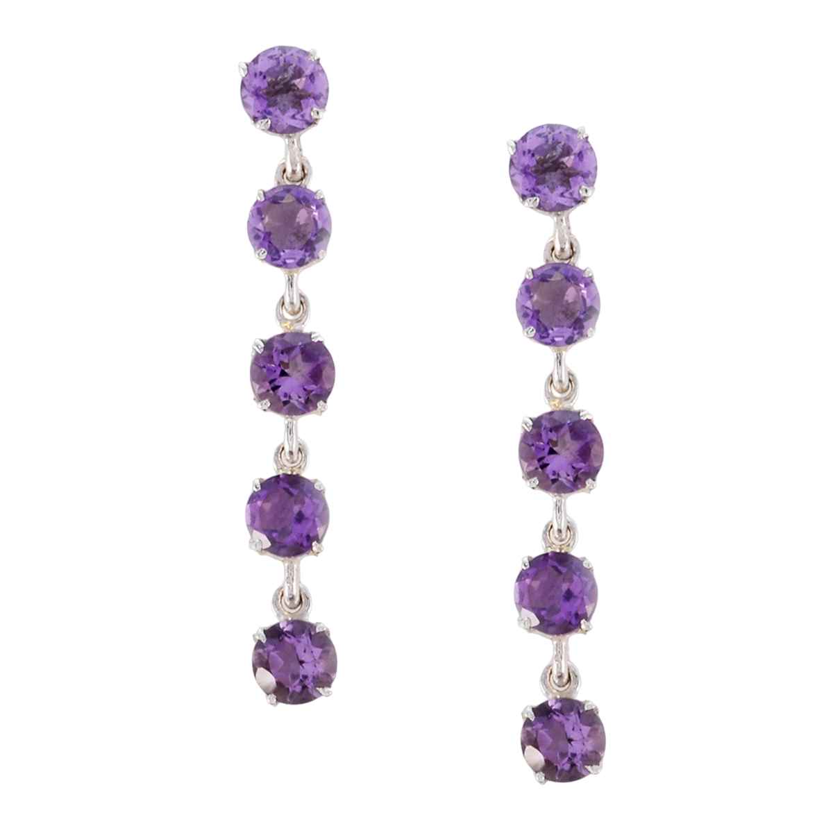 Alina Purple Whisper thin multiple Stud Earring Amethyst Purple Stud