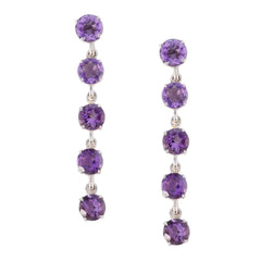 Alina Purple Whisper thin multiple Stud Earring Amethyst Purple Stud