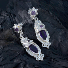 Natalie Purple Statement Trilogy Stud Earring