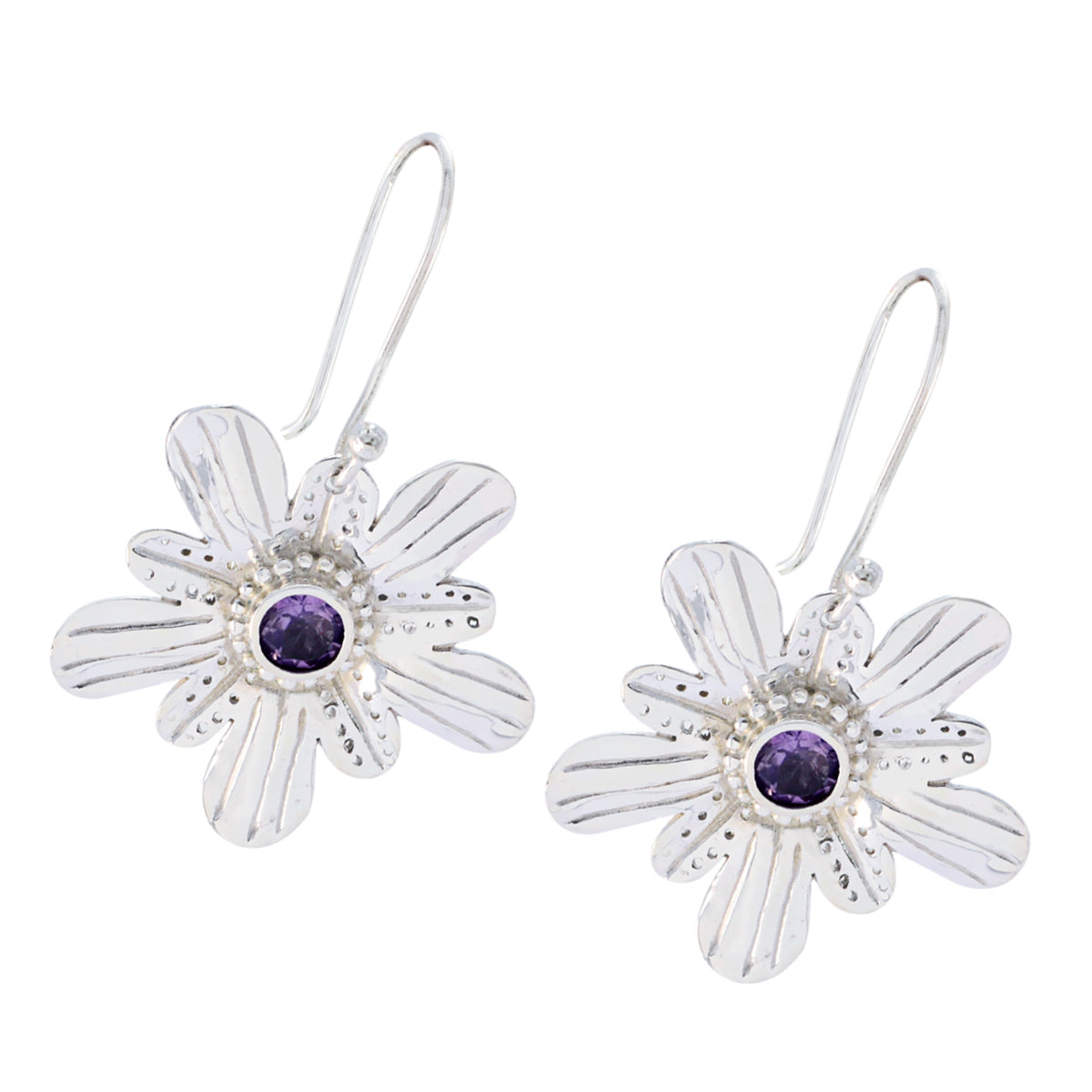 Ella Purple Mid weight Solitaire Dangle Earring