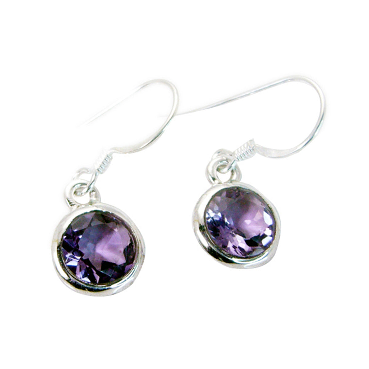 Emilia Purple Dainty Solitaire Dangle Earring Amethyst Purple Dangle