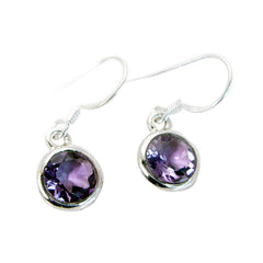 Emilia Purple Dainty Solitaire Dangle Earring Amethyst Purple Dangle