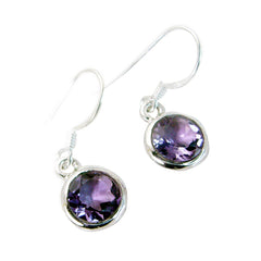 Emilia Purple Dainty Solitaire Dangle Earring
