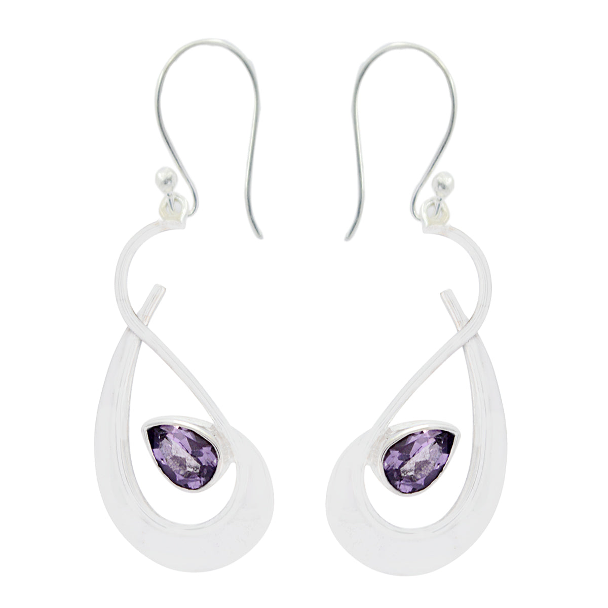 Clara Purple Featherlight Solitaire Dangle Earring Amethyst Purple Dangle