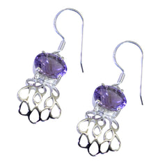 Stella Purple Dainty Solitaire Dangle Earring