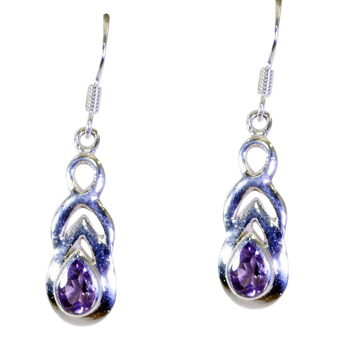 Eva Purple Whisper thin Solitaire Dangle Earring