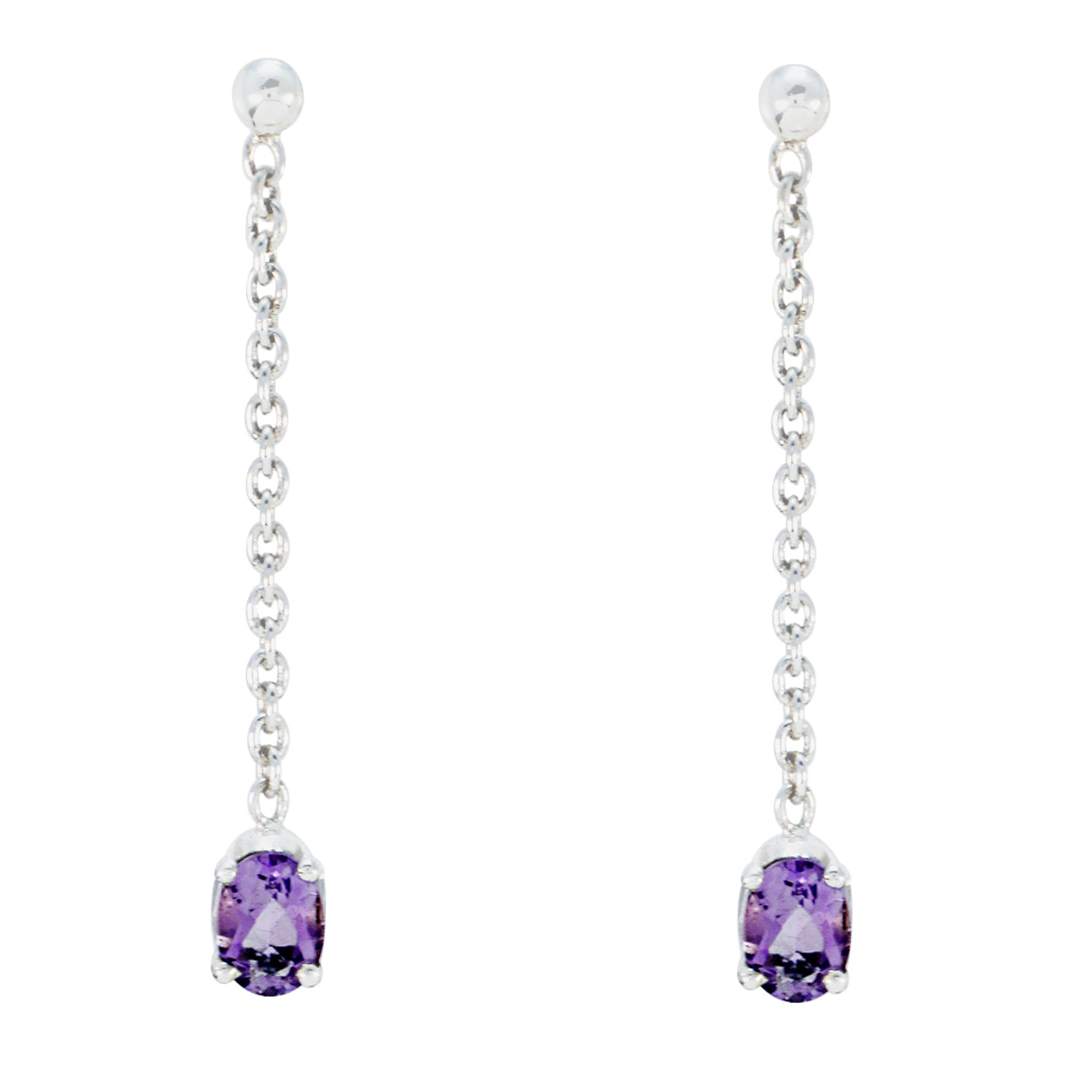 Evelyn Purple Elegant Solitaire Stud Earring Amethyst Purple Stud