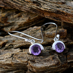 Agnes Purple Dainty Solitaire Dangle Earring