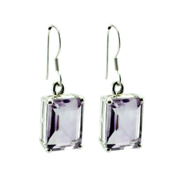 Freya Purple Tiny Solitaire Dangle Earring Amethyst Purple Dangle
