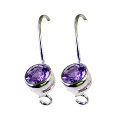Greta Purple Dainty Solitaire Dangle Earring Amethyst Purple Dangle