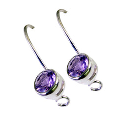 Greta Purple Dainty Solitaire Dangle Earring