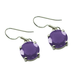 Bella Purple Slim Solitaire Dangle Earring