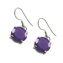Bella Purple Slim Solitaire Dangle Earring