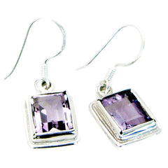 Hannah Purple Tiny Solitaire Dangle Earring